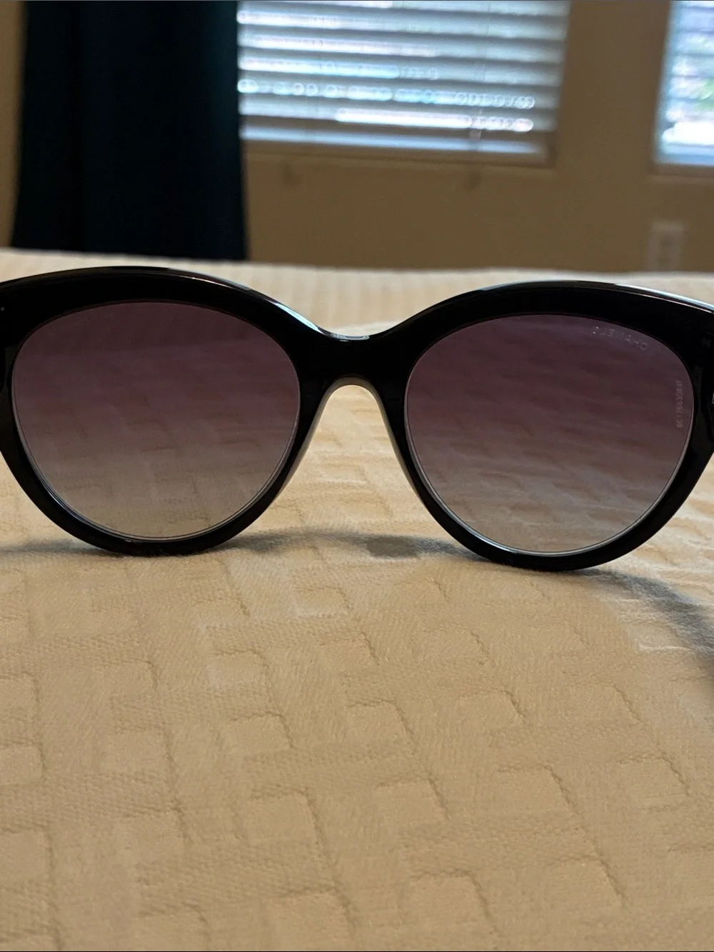 CHANEL Black Sunglasses CH5498B C622S6 Rhinestone CC Logo